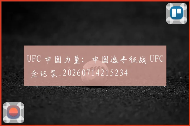 UFC 中国力量：中国选手征战 UFC 全记录_20260714215234
